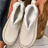Round Toe Sherpa-Lined Slip-Ons - Trendsi - Flyclothing LLC