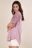 VERY J Oversized Contrast Knit Comfy Casual Top - Trendsi