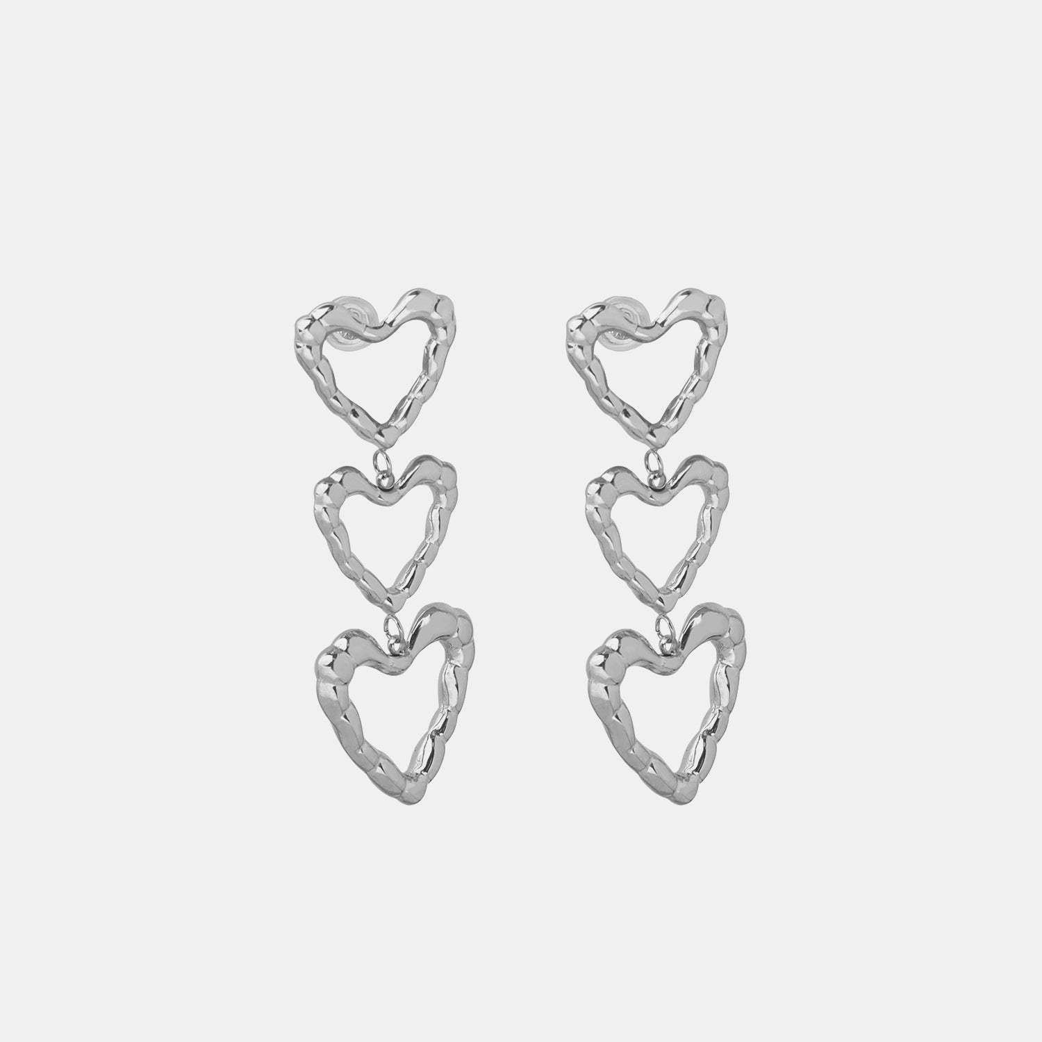 Titanium Steel Heart Earrings - Trendsi - Flyclothing LLC