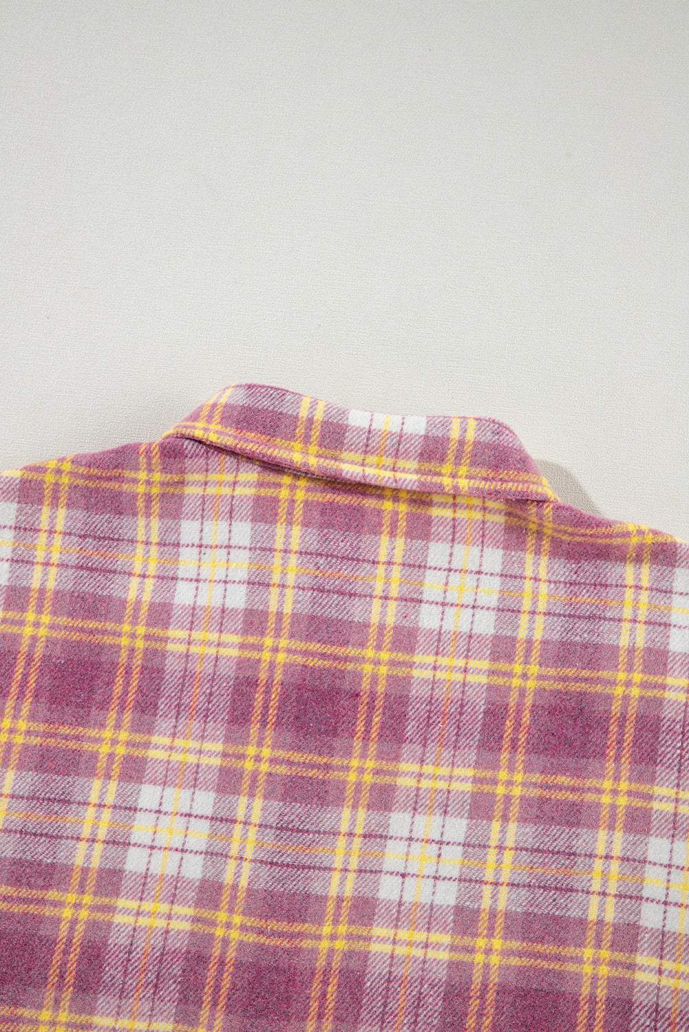 Plaid Collared Neck Button Up Shacket - Trendsi - Flyclothing LLC