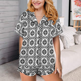 Baha Ranch Talavera Tile Mexican Print Southwest Satin Pajamas - Baha Ranch Western Wear - Flyclothing LLC