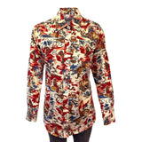 Rockmount Ranch Ware Womenâs Red Western Hawaiian Print Long Sleeve Shirt - Rockmount Clothing - Flyclothing LLC