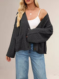 Cable Knit Button-Down Cardigan - Trendsi - Flyclothing LLC