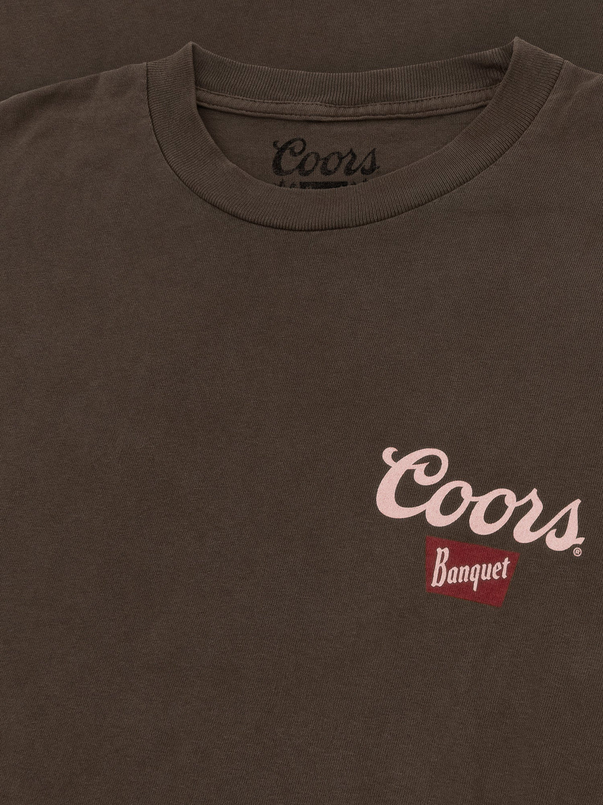 Coors Banquet Golden Colorado Cowboys Double Sided Beer T-Shirt - Tobacco Brown