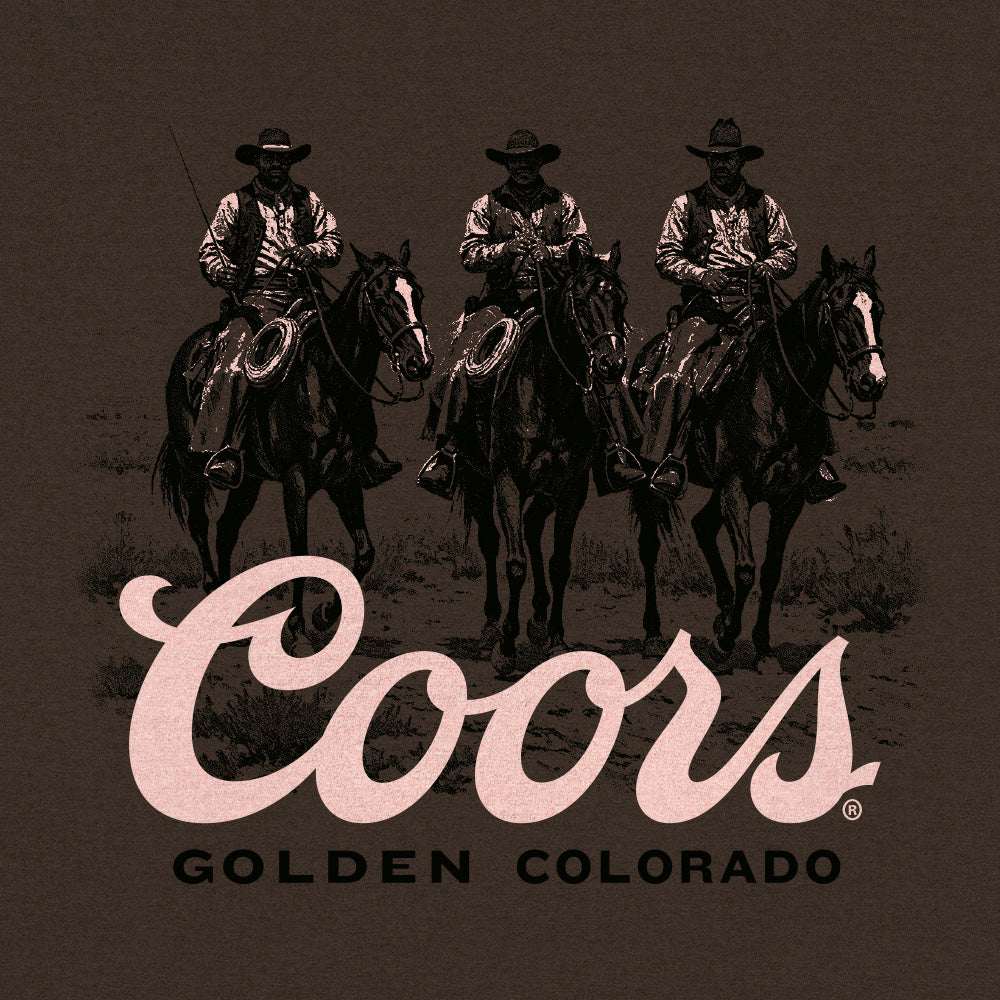 Coors Banquet Golden Colorado Cowboys Double Sided Beer T-Shirt - Tobacco Brown - Tee Luv - Flyclothing LLC