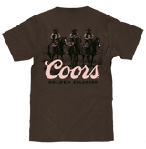Coors Banquet Golden Colorado Cowboys Double Sided Beer T-Shirt - Tobacco Brown - Tee Luv - Flyclothing LLC