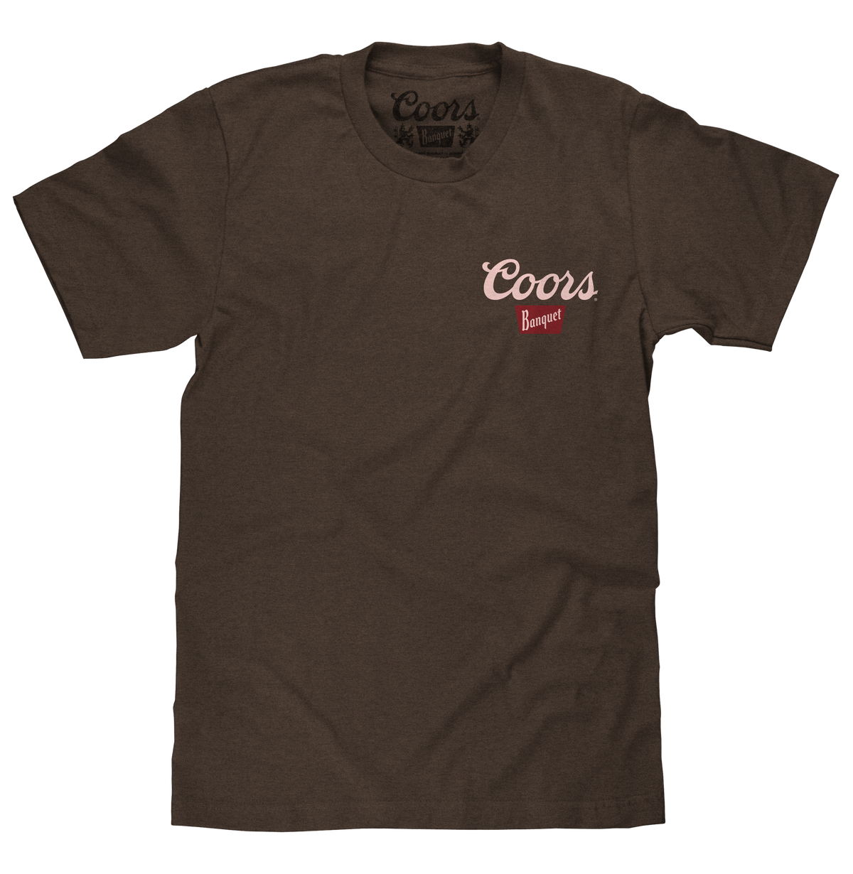 Coors Banquet Golden Colorado Cowboys Double Sided Beer T-Shirt - Tobacco Brown