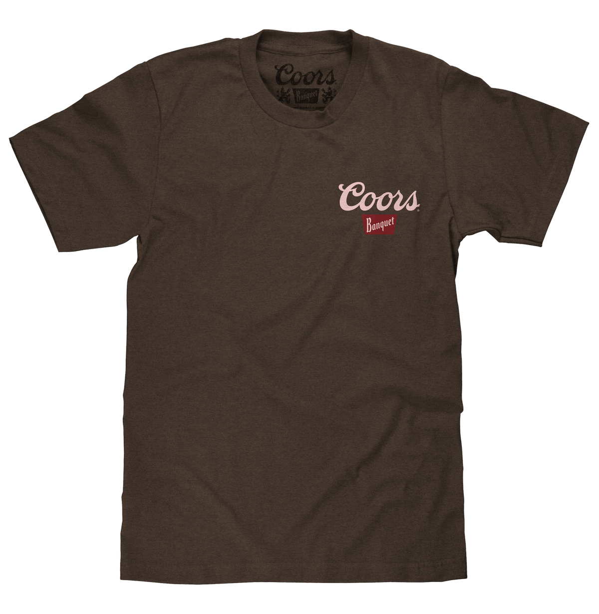 Coors Banquet Golden Colorado Cowboys Double Sided Beer T-Shirt - Tobacco Brown - Tee Luv - Flyclothing LLC