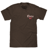 Coors Banquet Golden Colorado Cowboys Double Sided Beer T-Shirt - Tobacco Brown - Tee Luv - Flyclothing LLC