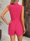 Mock Neck Sleeveless Romper - Trendsi