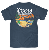 Coors Banquet Retro Colorado Mountain Landscape T-Shirt - Indigo Blue - Tee Luv - Flyclothing LLC