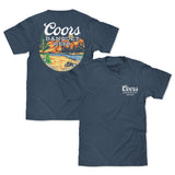 Coors Banquet Retro Colorado Mountain Landscape T-Shirt - Indigo Blue - Tee Luv - Flyclothing LLC