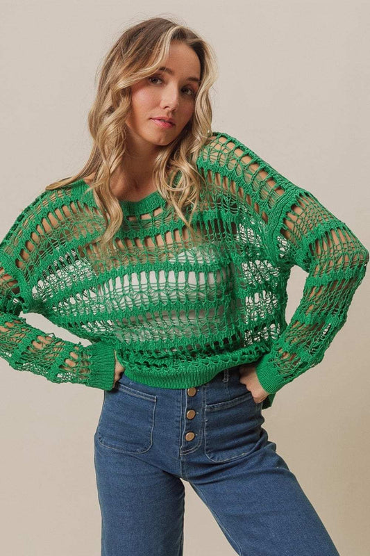 BiBi Long Sleeve Knit Cover Up - Trendsi - Flyclothing LLC