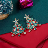 Christmas Tree Rhinestone Earrings - Trendsi - Flyclothing LLC