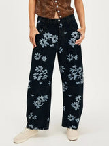 Printed Wide Leg Jeans - Trendsi - Flyclothing LLC