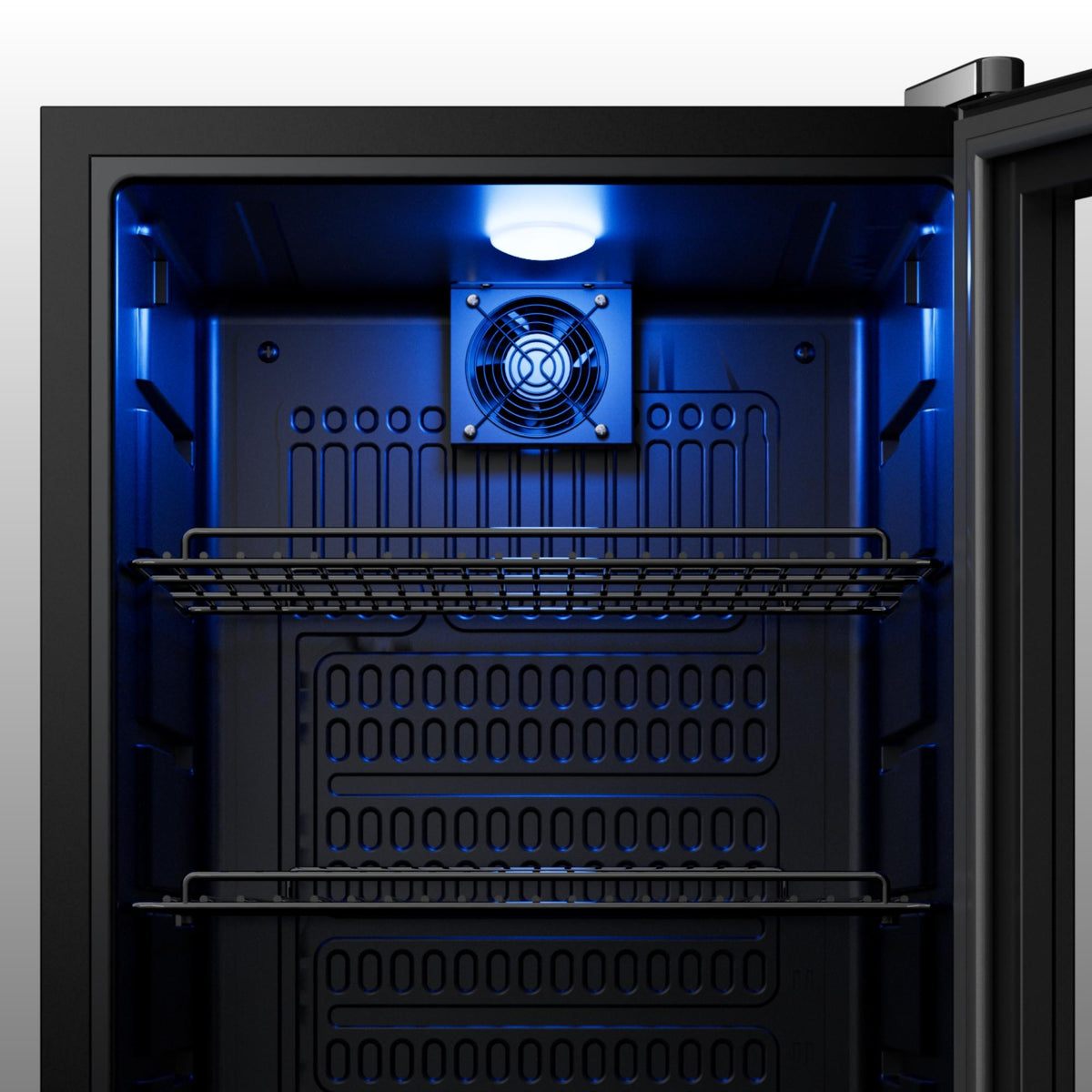 33" X 17" Clear and Black Stainless Steel Single Compartment Can Beverage Refrigerator - HomeRoots - Flyclothing LLC