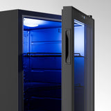 33" X 17" Clear and Black Stainless Steel Single Compartment Can Beverage Refrigerator - HomeRoots - Flyclothing LLC