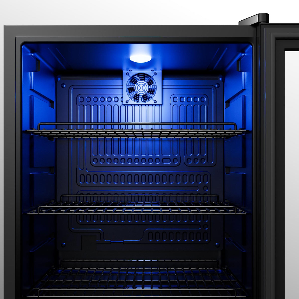 33" X 22" Clear and Black Stainless Steel Single Compartment Can Beverage Refrigerator - HomeRoots - Flyclothing LLC