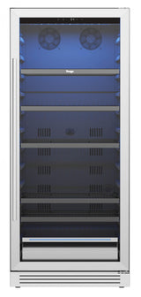 55" X 23" Silver and Black Stainless Steel Single Compartment Can Beverage Refrigerator - HomeRoots - Flyclothing LLC