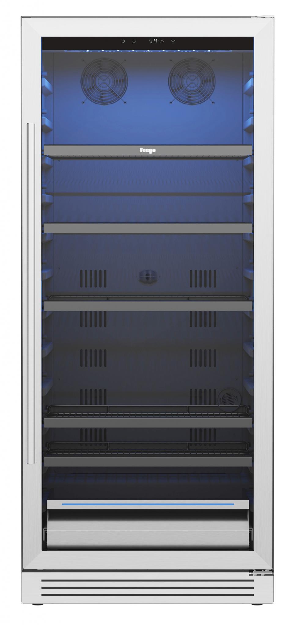 55" X 23" Silver and Black Stainless Steel Single Compartment Can Beverage Refrigerator - HomeRoots - Flyclothing LLC