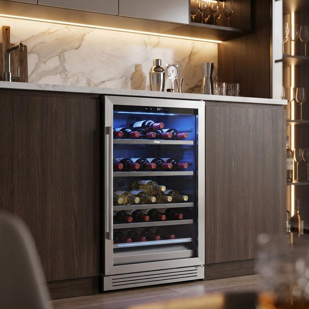 55" X 23" Silver and Black Stainless Steel Single Compartment Can Beverage Refrigerator - HomeRoots - Flyclothing LLC