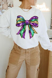 Bow Round Neck Long Sleeve Sweatshirt - Trendsi