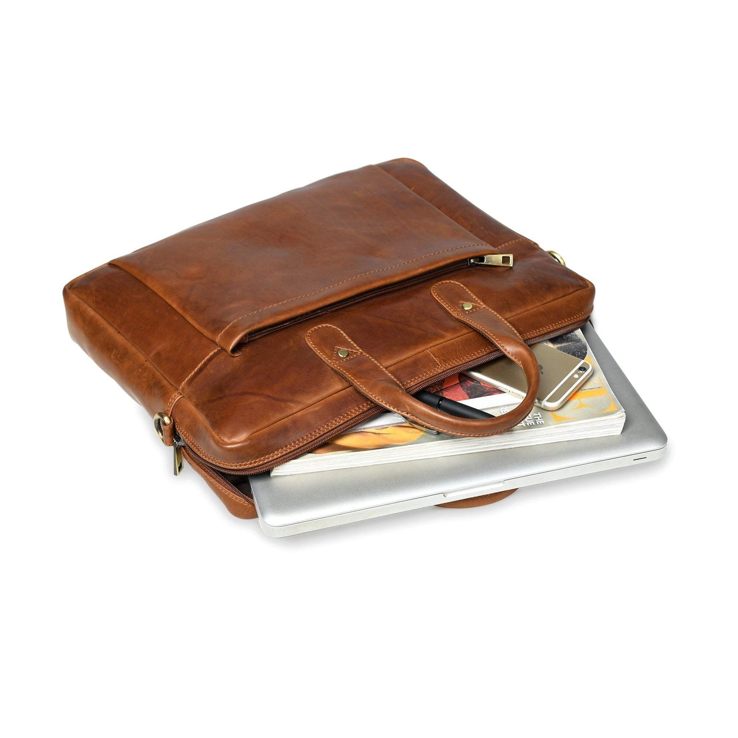 Denver Slim Laptop Briefcase - Classy Leather Bags - Flyclothing LLC