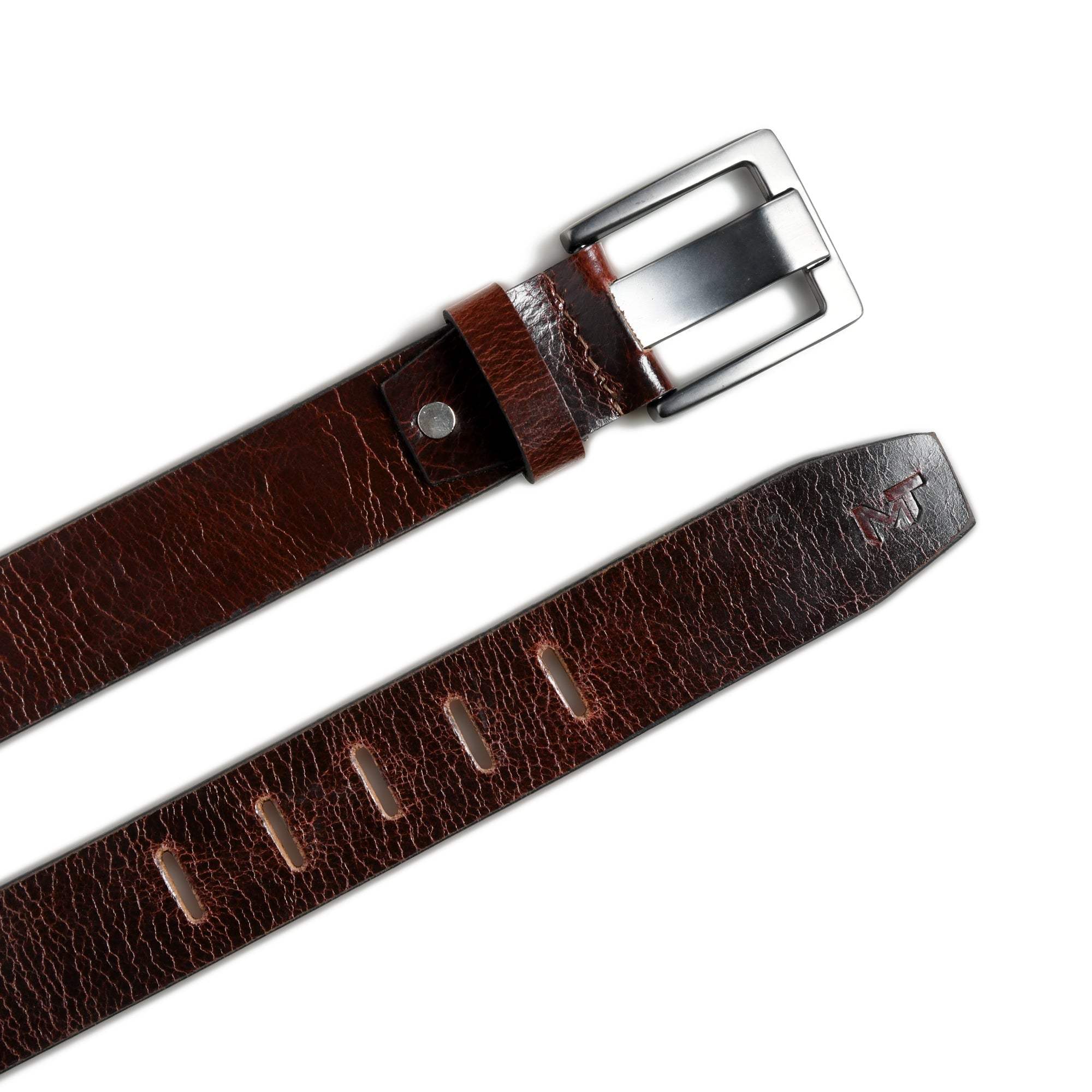 Pinecrest Dark Brown Leather Belt - Classy Leather Bags - Flyclothing LLC