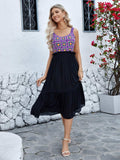 Openwork Wide Strap Midi Dress - Trendsi - Flyclothing LLC