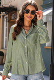 Striped Button Up Long Sleeve Shirt - Trendsi - Flyclothing LLC