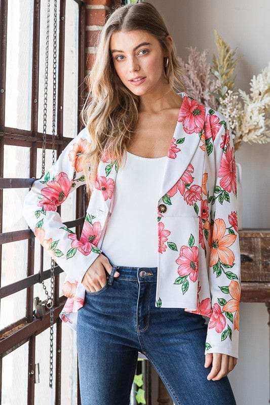 Heimish Full Size Multi Color Floral Blazers with Tunic Plus Size - Trendsi - Flyclothing LLC