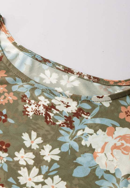 Floral Round Neck Long Sleeve T-Shirt - Trendsi - Flyclothing LLC
