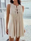 Devine Pleated Sleeveless Mini Dress - Trendsi