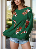 Sequin Gingerbread Man Long Sleeve Sweatshirt - Trendsi - Flyclothing LLC