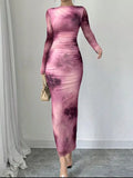 Tie-Dye Bodycon Maxi Dress - Trendsi - Flyclothing LLC