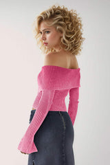 Double Take Ribbed Off-Shoulder Zip Up Long Sleeve Cardigan - Trendsi - Flyclothing LLC