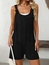 Mandy Texture Adjustable Strap Overalls with Pockets - Trendsi - Flyclothing LLC