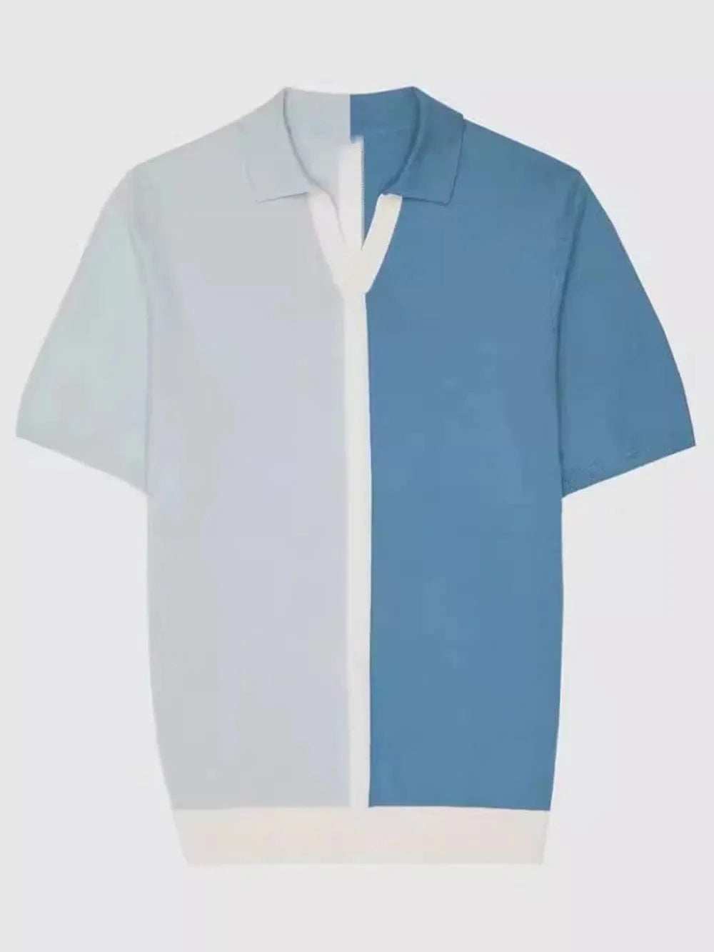Men's Plus Size Two-Tone Short Sleeve Polo - Trendsi - Flyclothing LLC