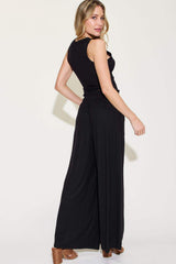Basic Bae Full Size Ribbed Tank and Wide Leg Pants Set - Trendsi - Flyclothing LLC