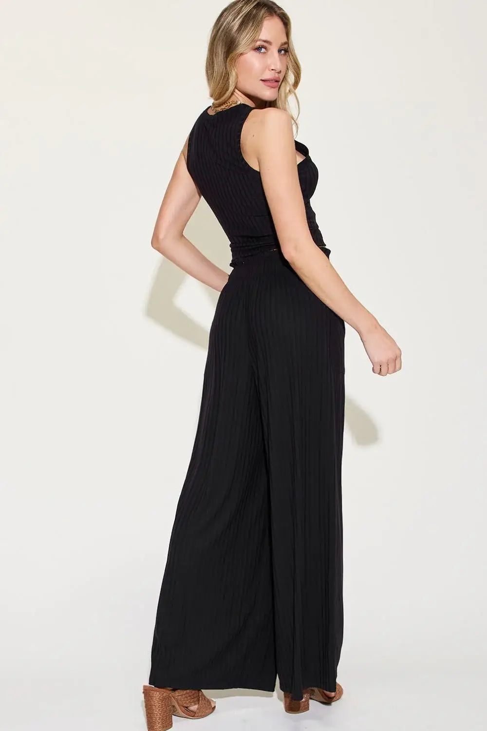 Basic Bae Full Size Ribbed Tank and Wide Leg Pants Set - ShopBasicbae - Flyclothing LLC