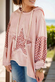 Drawstring Star Long Sleeve Hoodie - Trendsi - Flyclothing LLC