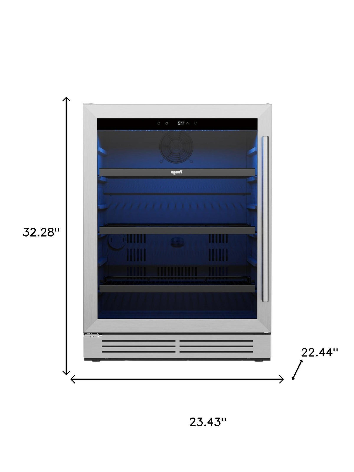 32" X 23" Silver and Black Stainless Steel Single Compartment Can Beverage Refrigerator - HomeRoots - Flyclothing LLC