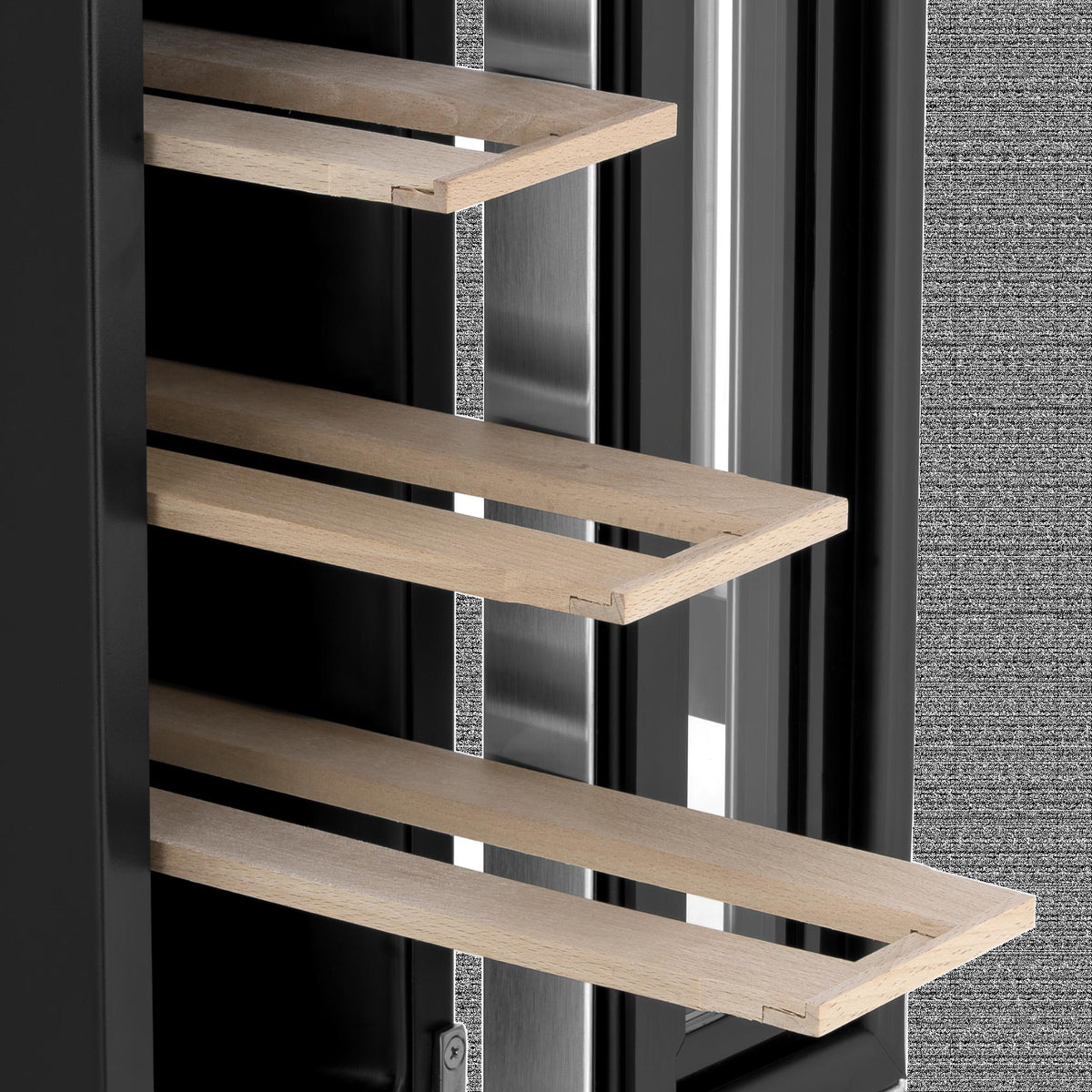 34" X 6" Silver and Black Stainless Steel Single Compartment Wine Refrigerator - HomeRoots - Flyclothing LLC