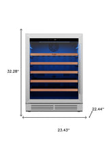 32" X 23" Silver and Black Stainless Steel Single Compartment Wine Refrigerator - HomeRoots - Flyclothing LLC