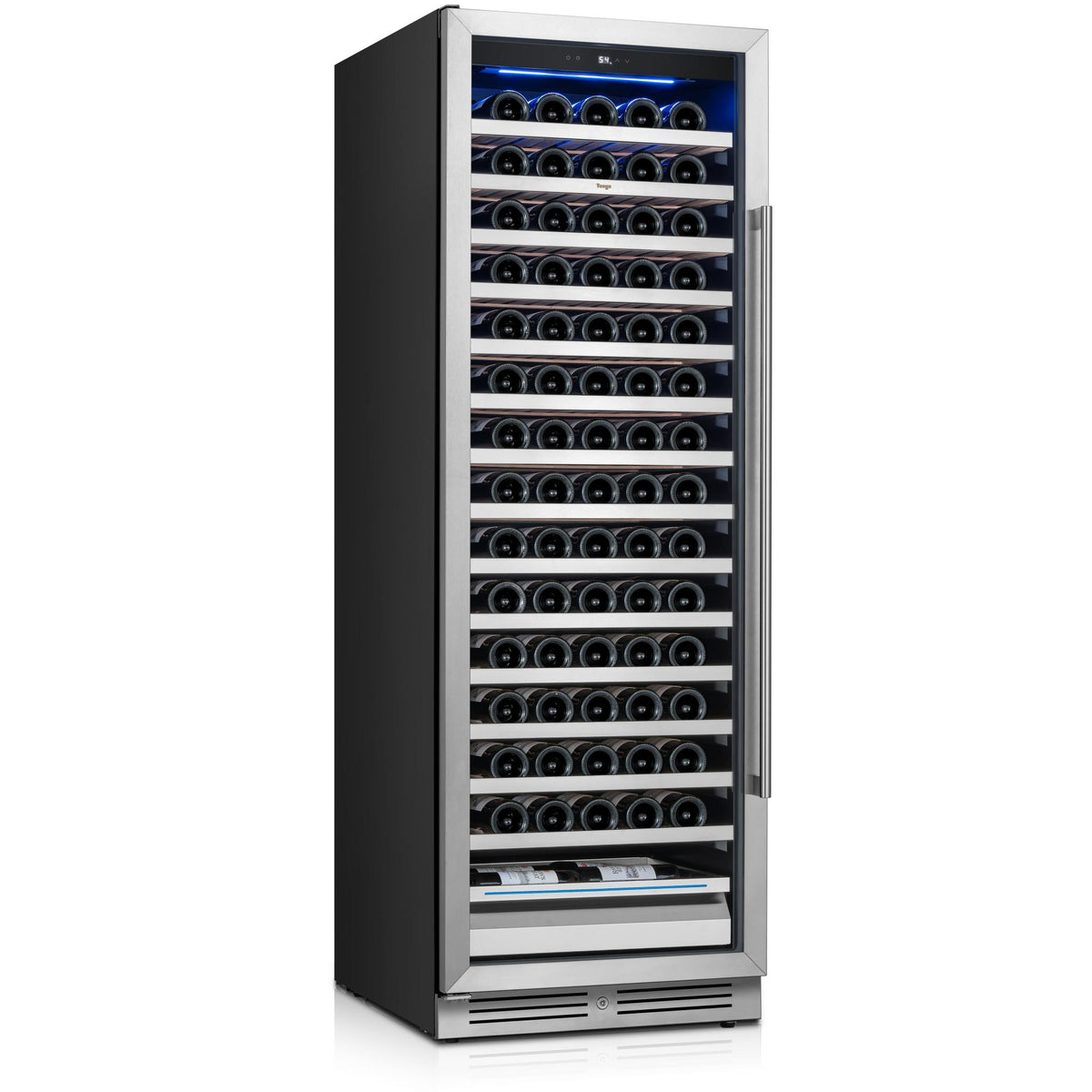 69" X 23" Silver and Black Stainless Steel Single Compartment Wine Refrigerator - HomeRoots - Flyclothing LLC
