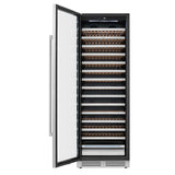 69" X 23" Silver and Black Stainless Steel Single Compartment Wine Refrigerator - HomeRoots - Flyclothing LLC