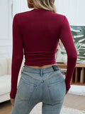 Round Neck Long Sleeve T-Shirt - Trendsi - Flyclothing LLC