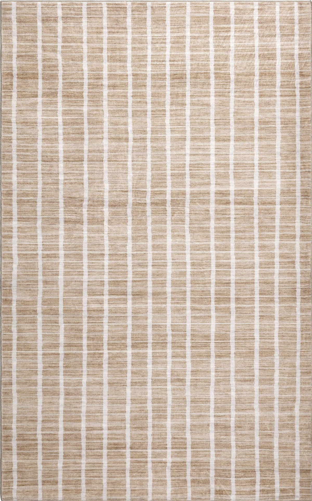 3' X 5' Beige And Cream Striped Distressed Washable Area Rug - HomeRoots - Flyclothing LLC