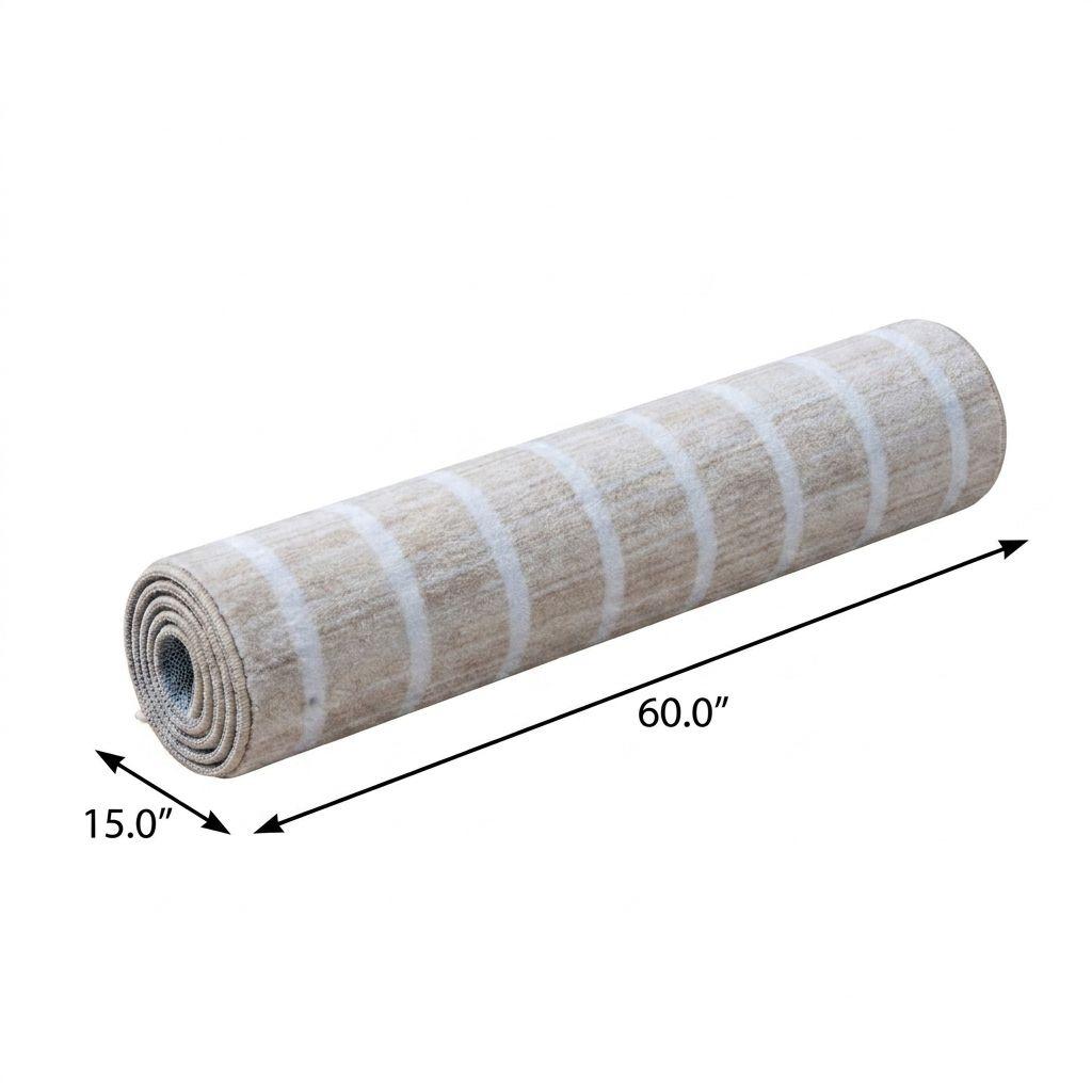 3' X 5' Beige And Cream Striped Distressed Washable Area Rug - HomeRoots - Flyclothing LLC