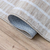 5' X 8' Beige And Cream Striped Distressed Washable Area Rug - HomeRoots - Flyclothing LLC